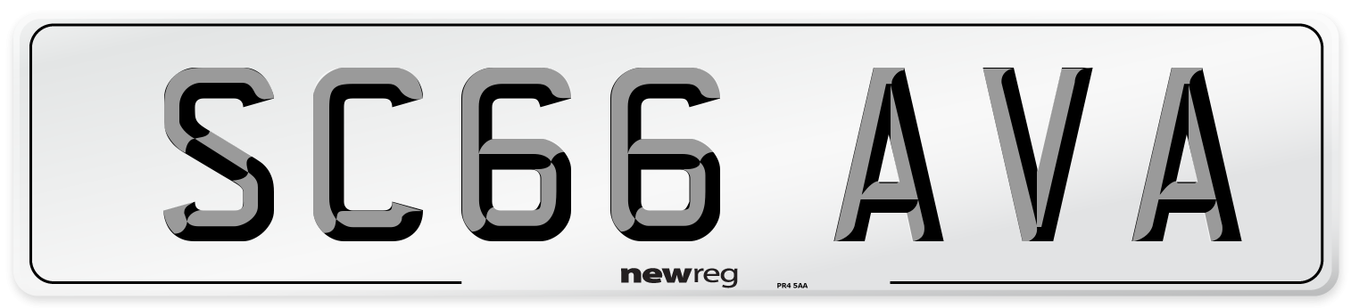 SC66 AVA Number Plate from New Reg